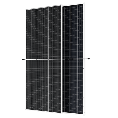 DUOMAX Twin 485W panels shown in front and back angled views